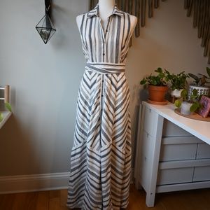 Maeve by Anthropologie Coastal Stripe Maxi Shirtdress